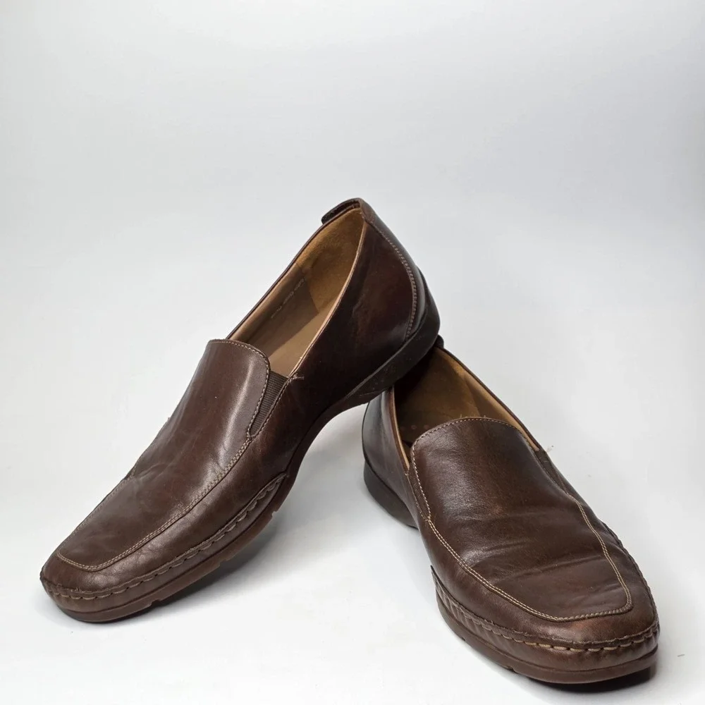 Mephisto Cool-Air Shoes Men's Size 11.5 Brown Leather Slip On Comfort Loafers